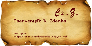Cservenyák Zdenka névjegykártya